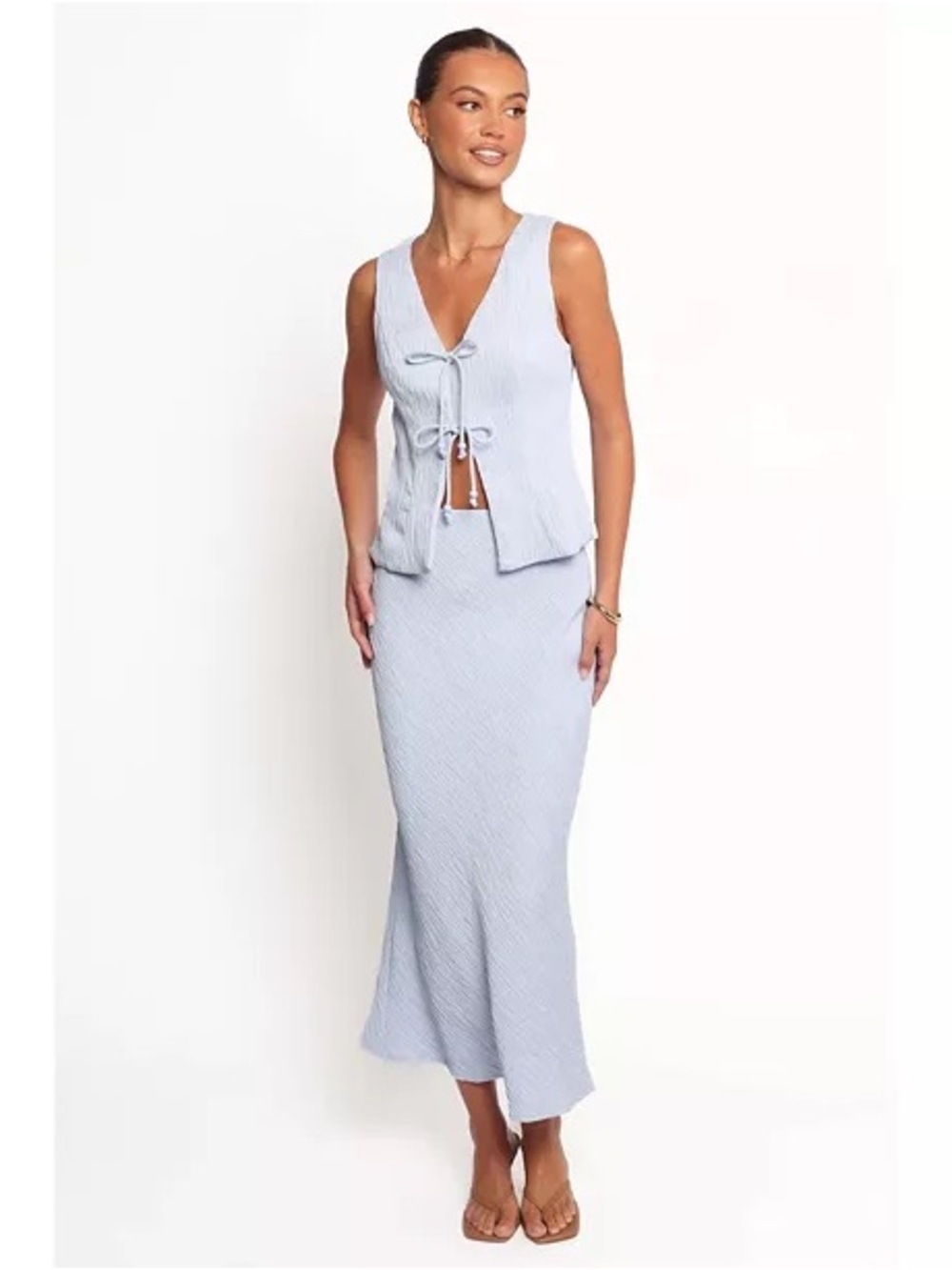 Petal & Pup Ysolde Bow Detail Skirt Set - Light Blue | XS